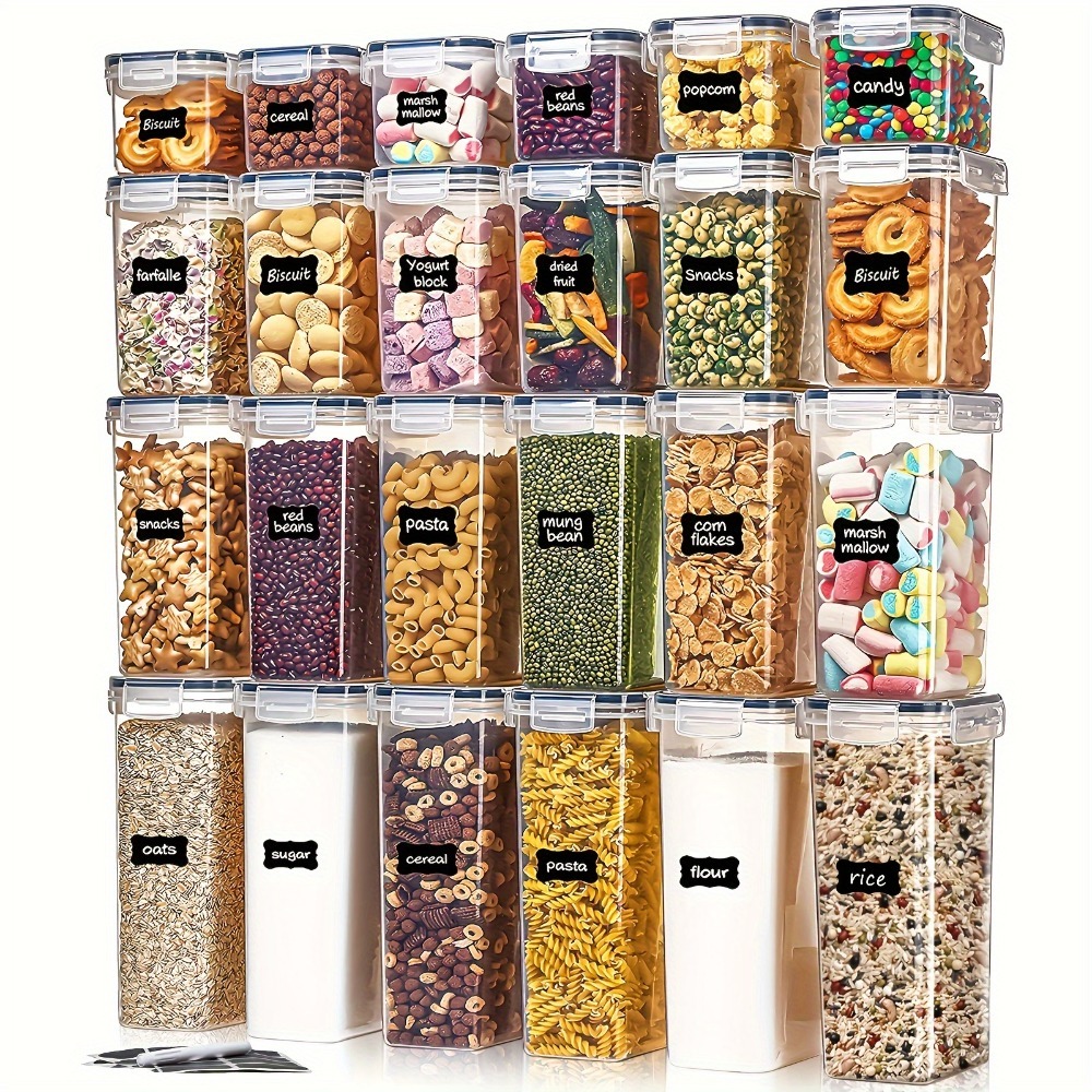 Kitchen Appliances Organizer - 24個入り食品保存容器 12箱 12蓋 気密パントリーオーガナイザー キッチンアクセサリー ガジェットツール