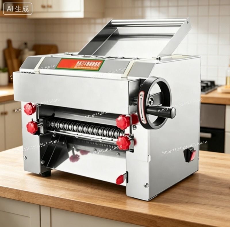 Pasta Machine Electric - 自動麺製造機 2-in-1 パスタメーカー、厚さ調整可能なステンレス製生地ローラー＆カッター 550W 電動