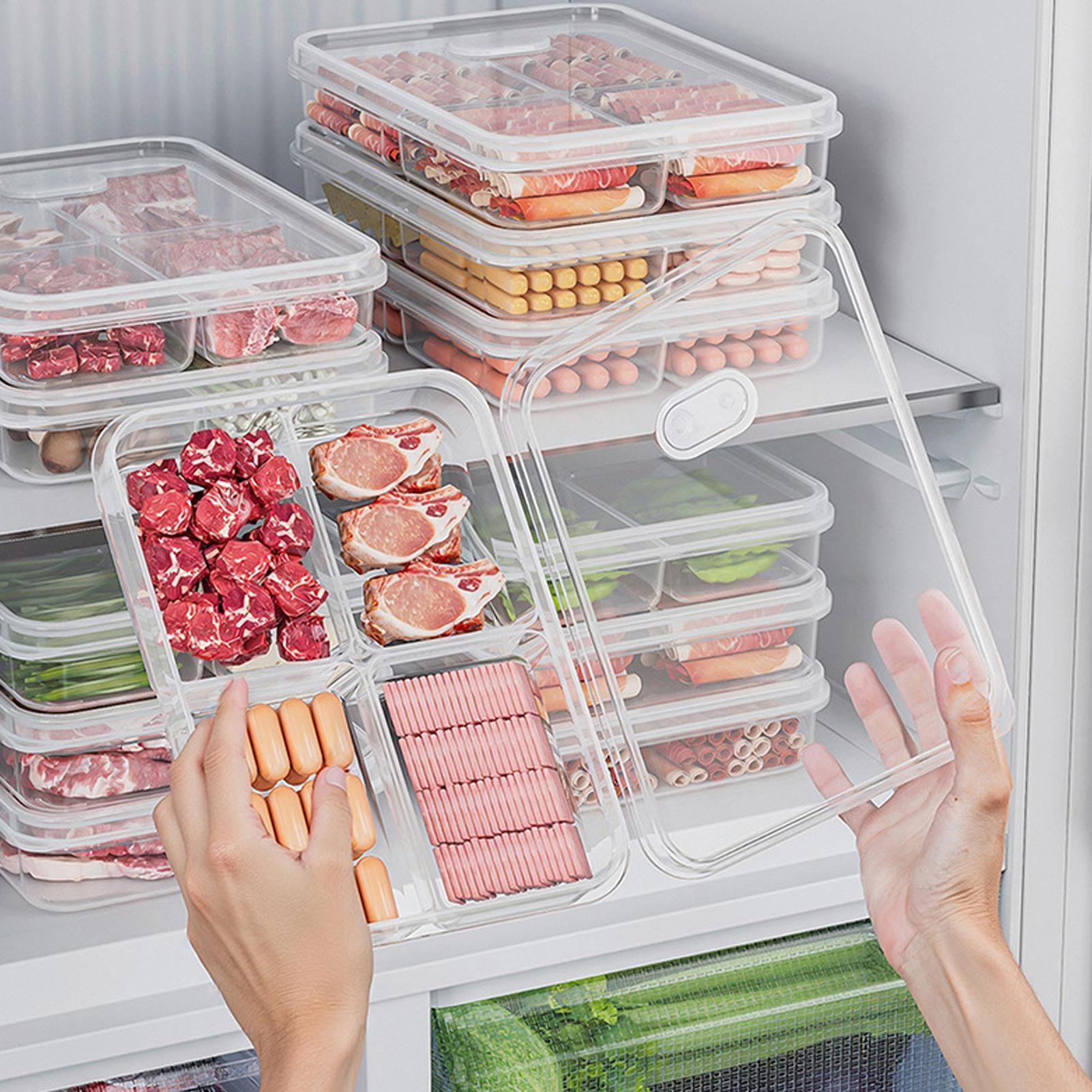 Kitchen Appliances Organizer - 1PC 冷蔵庫収納ボックス肉野菜鮮度保持収納ボックス透明食品保存ボックスキッチンオーガナイザーボックス