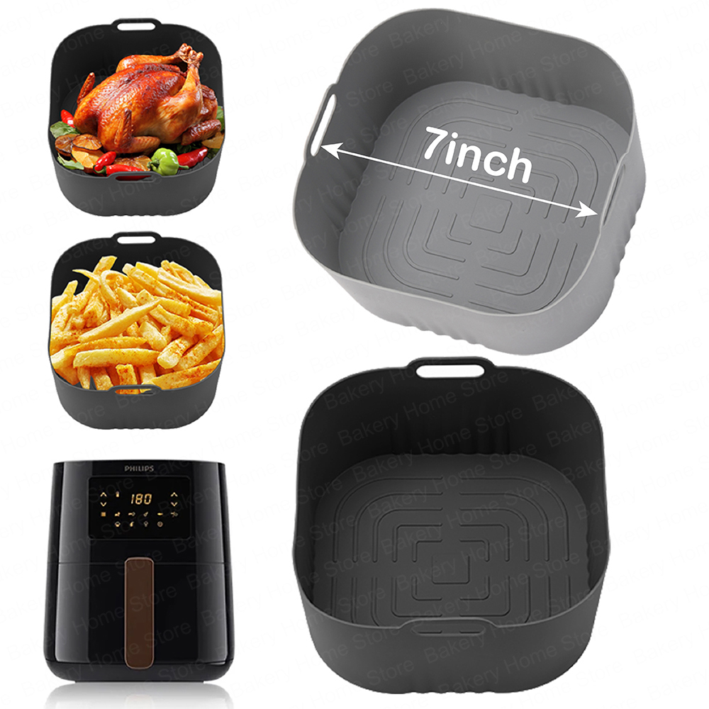 Philips Air Fryer Hd9252 - 正方形エアフライヤーシリコンライナー PHILIPS HD9252/HD9200/HD9255用 再利用可能なエアフライヤーベーキングトレイインサート エアフライヤーアクセサリー