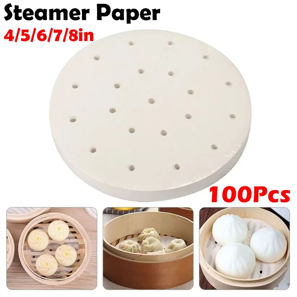 Kitchen Appliances For Restaurant - 100 個蒸し紙蒸しパンペストリーノンスティック紙点心パンベーカリー紙レストランキッチン調理ツール
