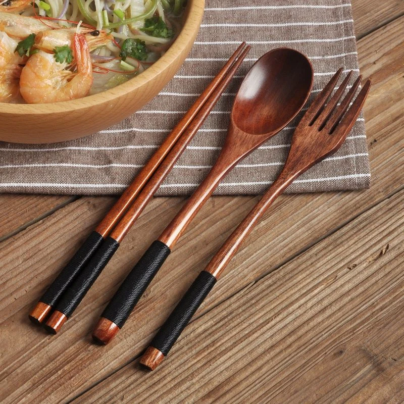 スプーン フォーク 箸 ポータブル カトラリー 木製カトラリ - Kitchen Appliances Combo のレビューと価格