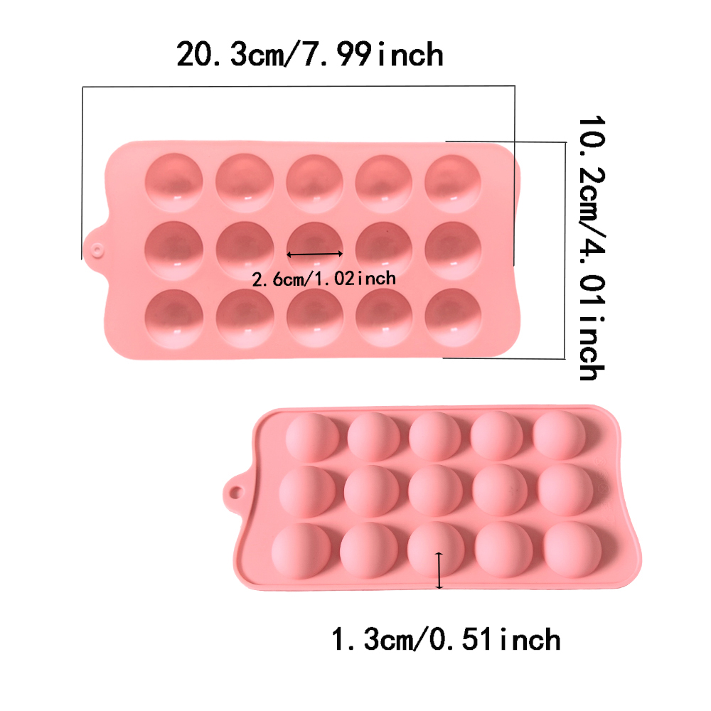 15 キャビティ半円形チョコレートシリコンモールド、キッチン - Kitchen Appliances For Baking のレビューと価格