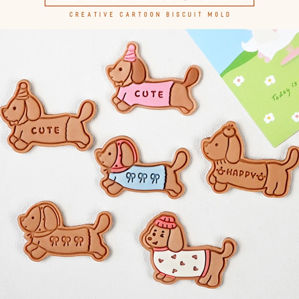 クッキー型スタンプ漫画ソーセージ犬クッキーカッタービスケット - Kitchen Appliances For Baking のレビューと価格