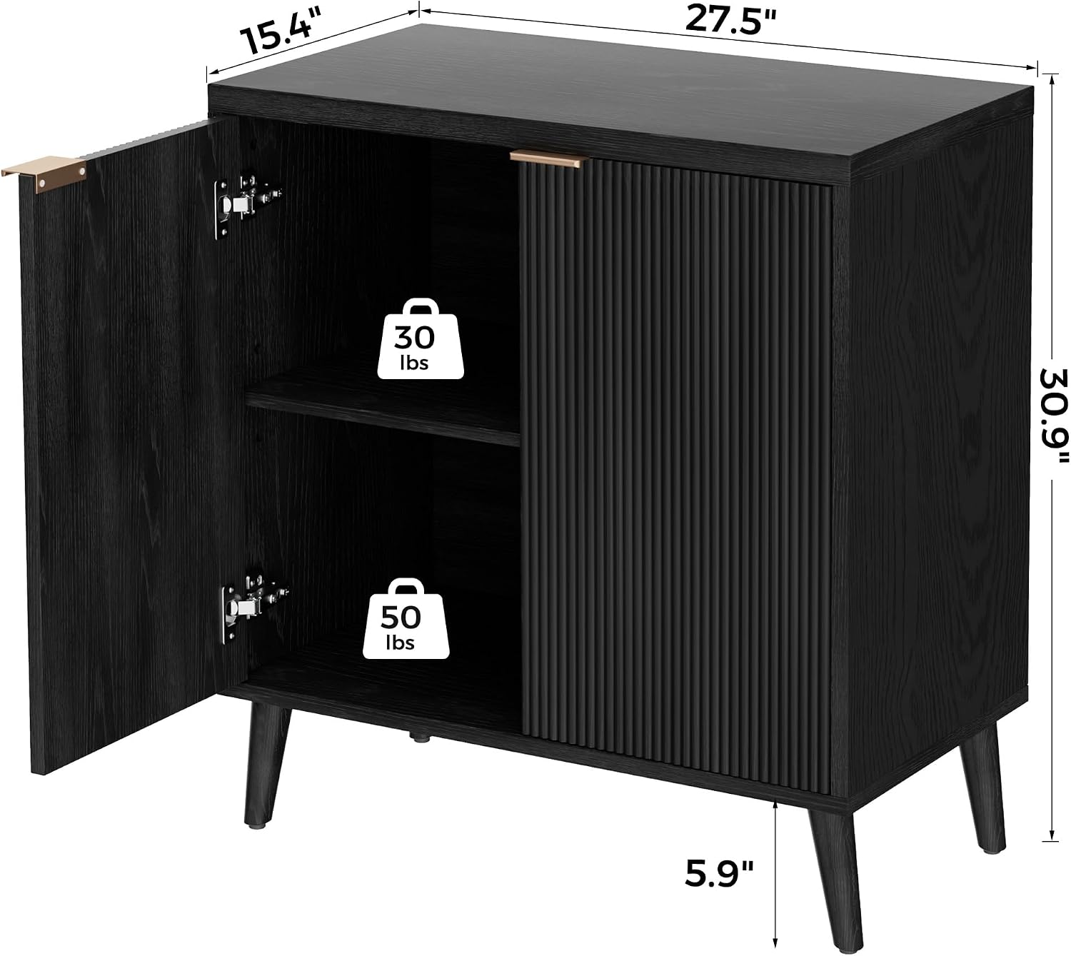 溝付きビュッフェキャビネット 収納付き モダンなサイドボード - Kitchen Appliances Organizer のレビューと価格