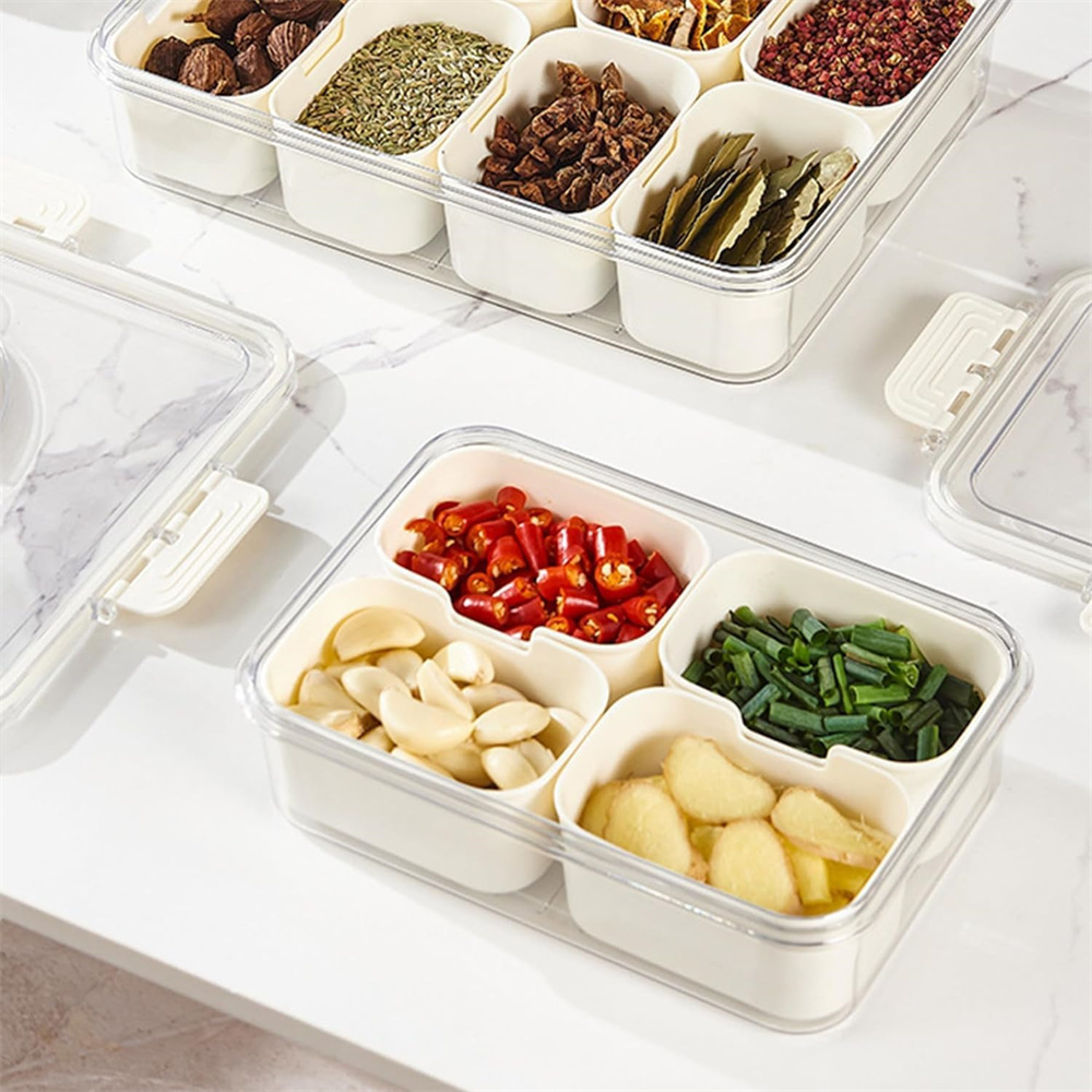 ポータブル食品保存箱、スナック収納ボックス、蓋付き4つのコン - Kitchen Appliances Organizer のレビューと価格