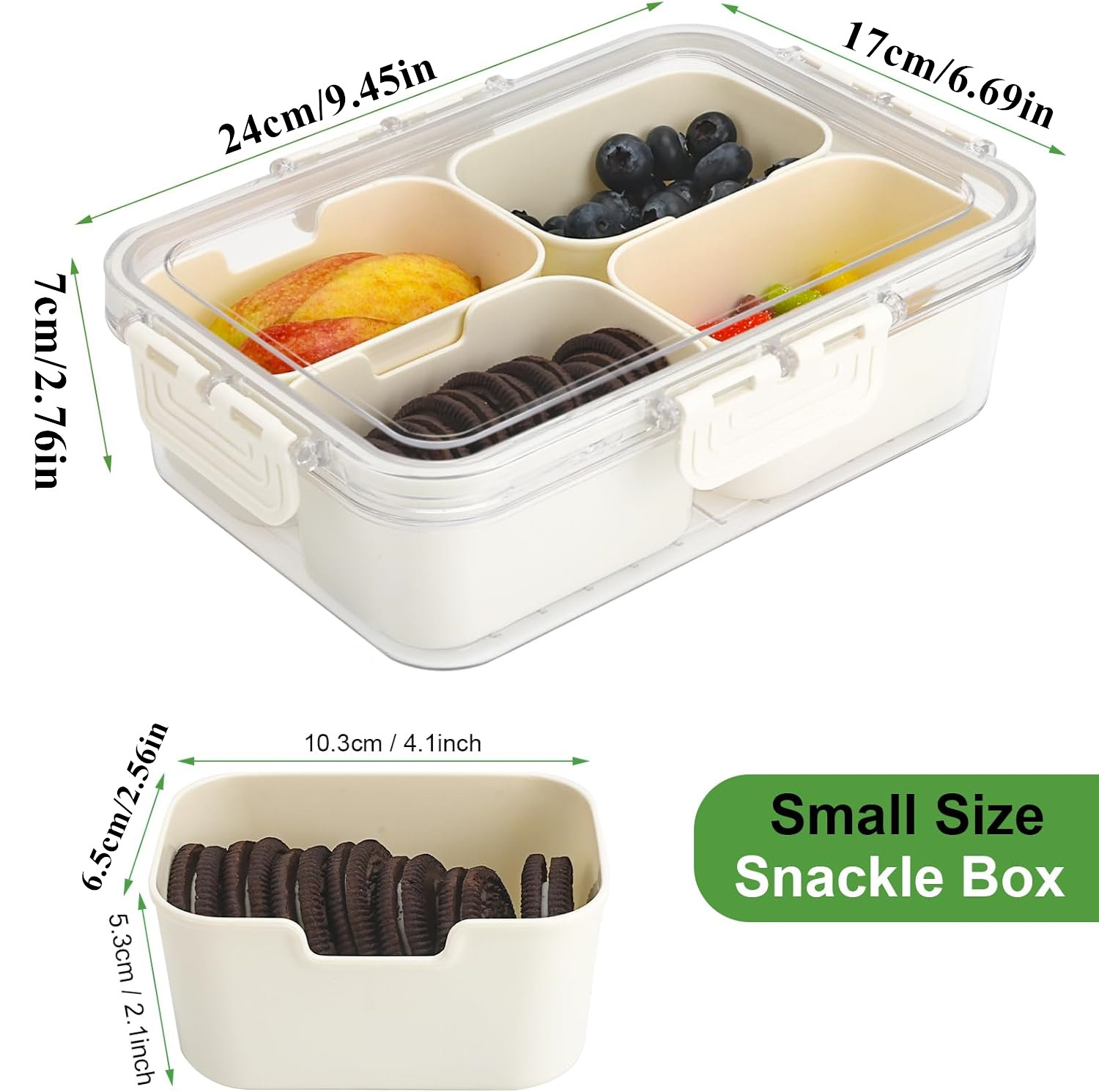 ポータブル食品保存箱、スナック収納ボックス、蓋付き4つのコン - Kitchen Appliances Organizer のレビューと価格
