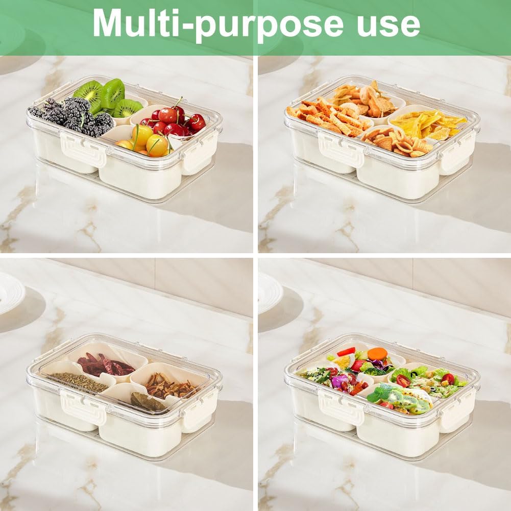 ポータブル食品保存箱、スナック収納ボックス、蓋付き4つのコン - Kitchen Appliances Organizer のレビューと価格