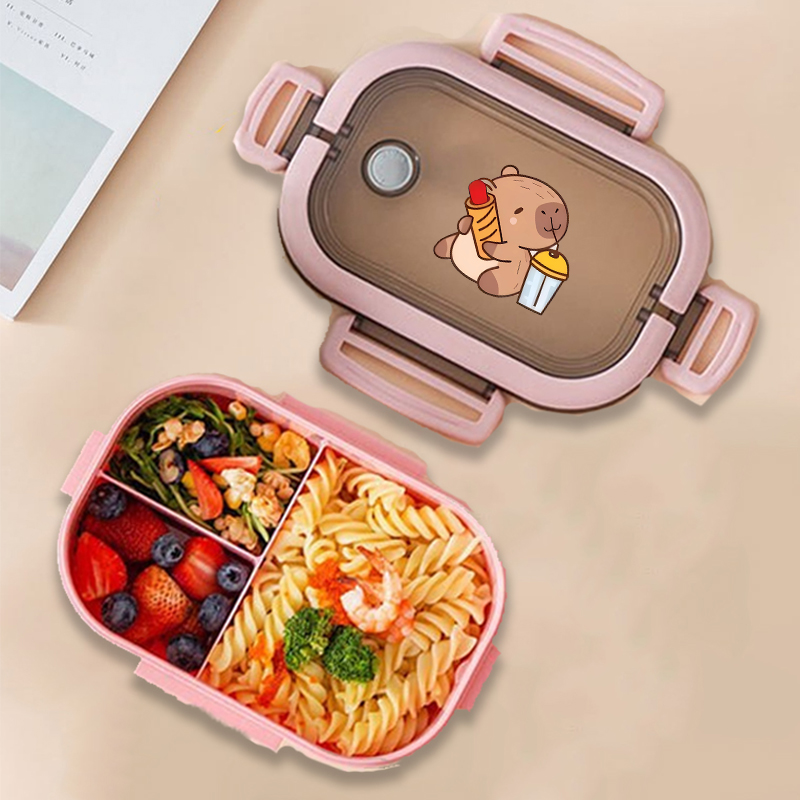カピバラ弁当箱アニメ動物プリント食品保存容器子供学校ピクニッ - Kitchen Appliances Organizer のレビューと価格