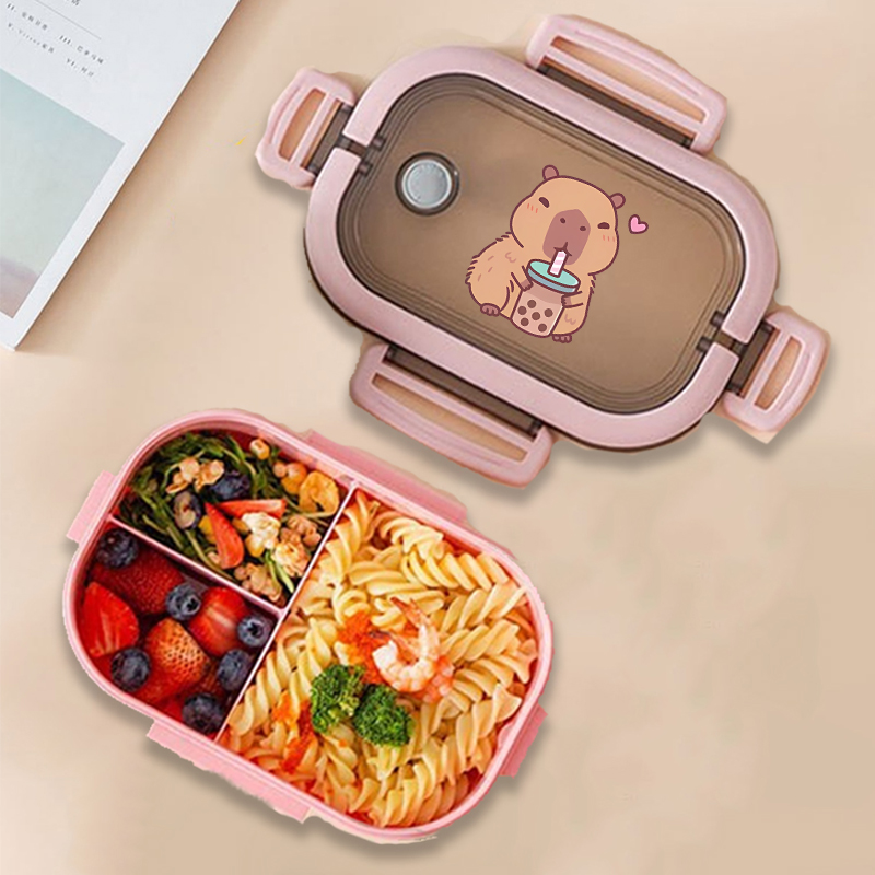 カピバラ弁当箱アニメ動物プリント食品保存容器子供学校ピクニッ - Kitchen Appliances Organizer のレビューと価格