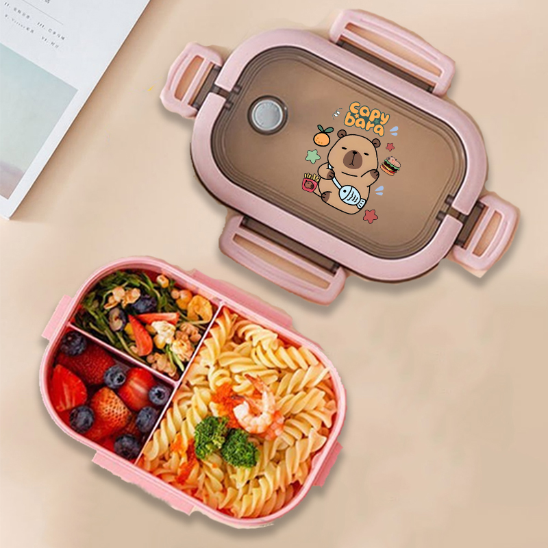 カピバラ弁当箱アニメ動物プリント食品保存容器子供学校ピクニッ - Kitchen Appliances Organizer のレビューと価格