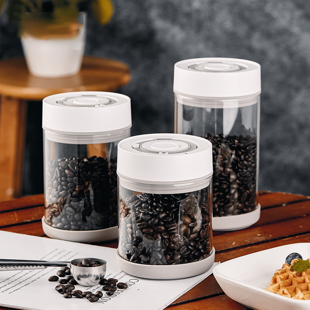 キッチン防湿ガラスコーヒー豆ジャー自動インテリジェント真空保 - Kitchen Appliances Organizer のレビューと価格