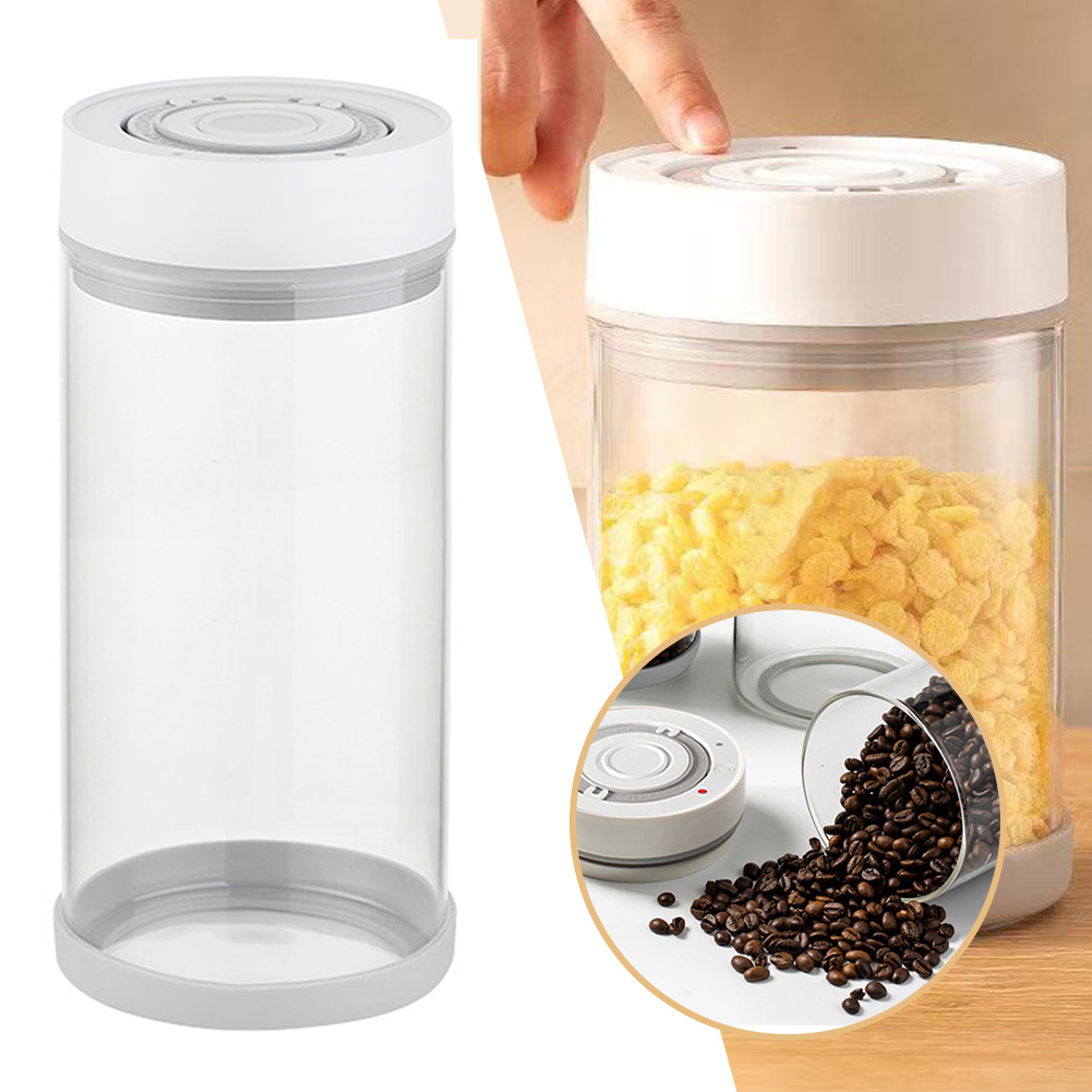 キッチン防湿ガラスコーヒー豆ジャー自動インテリジェント真空保 - Kitchen Appliances Organizer のレビューと価格
