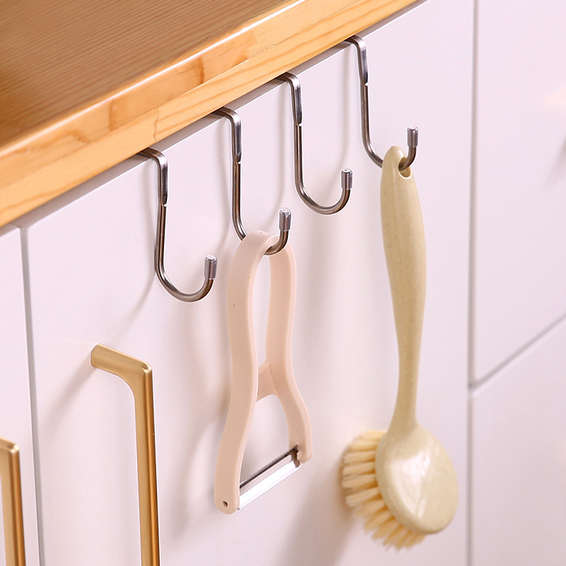 5個セット 304ステンレス鋼フック 無料パンチング ダブル - Kitchen Appliances Organizer のレビューと価格