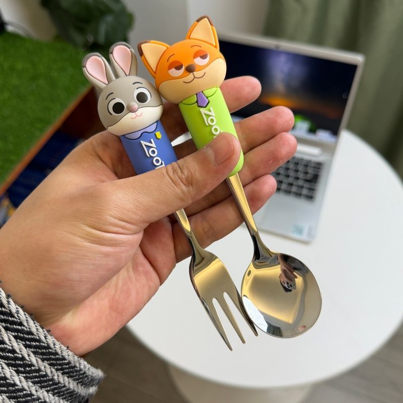 ズートピア漫画スプーンフォークセット 304ステンレス鋼カト - Kitchen Appliances Combo のレビューと価格