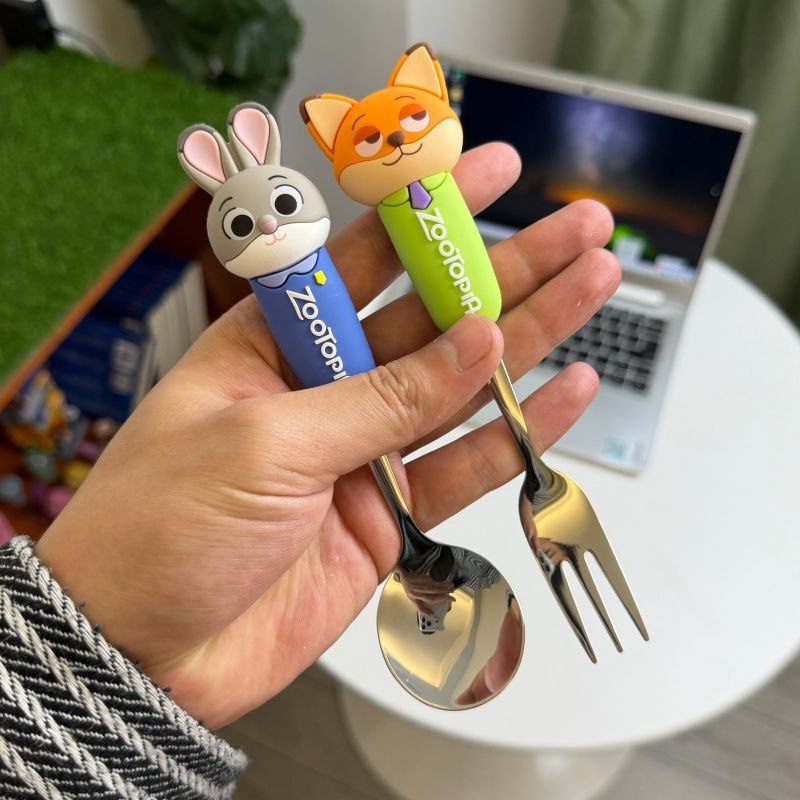 ズートピア漫画スプーンフォークセット 304ステンレス鋼カト - Kitchen Appliances Combo のレビューと価格