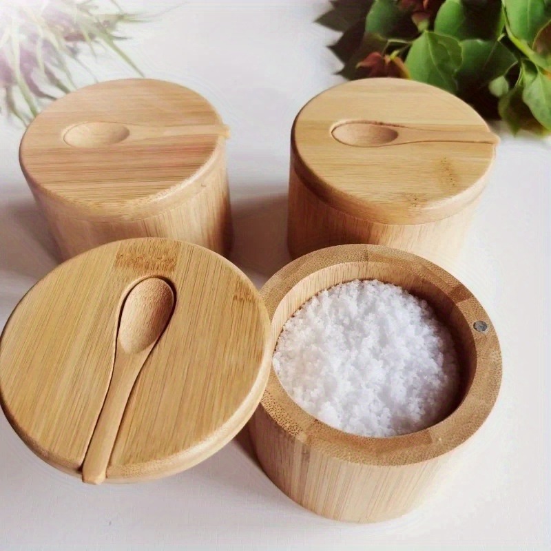 竹製塩コショウ調味料入れセット 木製調味料ボックス 多機能キ - Kitchen Appliances Organizer のレビューと価格