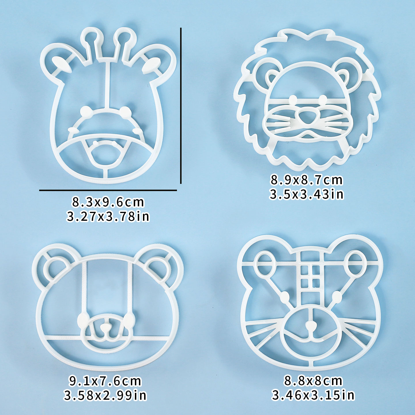 4個入り動物型クッキーカッターセット 3Dキュートなライオン - Kitchen Appliances For Baking のレビューと価格