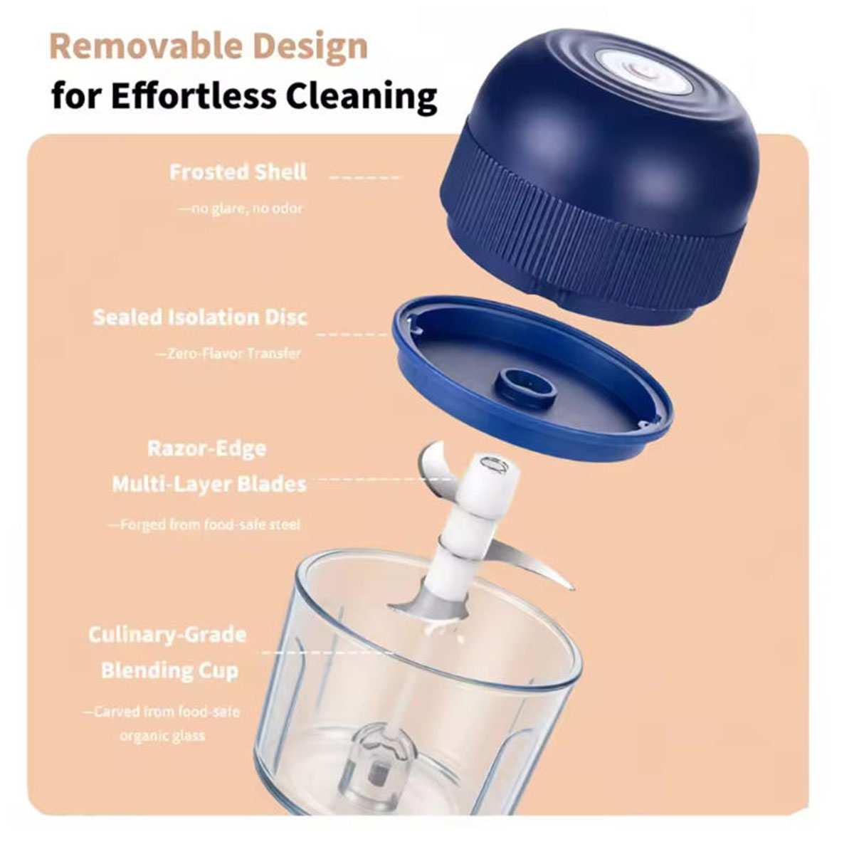 1PC 電気ガーリックチョッパーミニフードプロセッサー US - Kitchen Appliances For Sale のレビューと価格