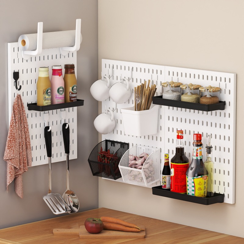 ドリル不要の壁掛け収納ペグボード、多用途DIYウォールディス - Kitchen Appliances Organizer のレビューと価格