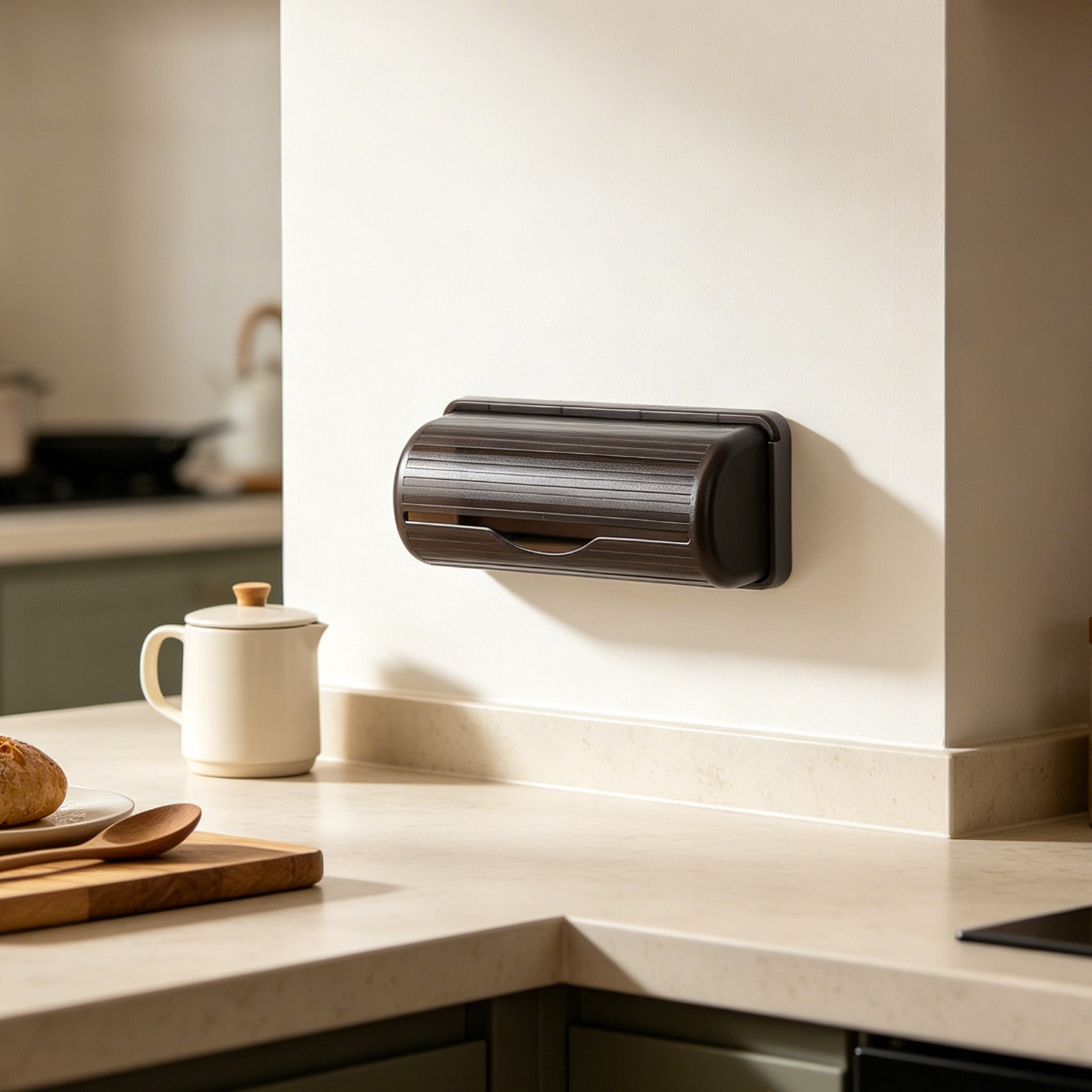 壁掛けゴミ袋ホルダー プラスチック製食料品ゴミ袋ディスペンサ - Kitchen Appliances Organizer のレビューと価格