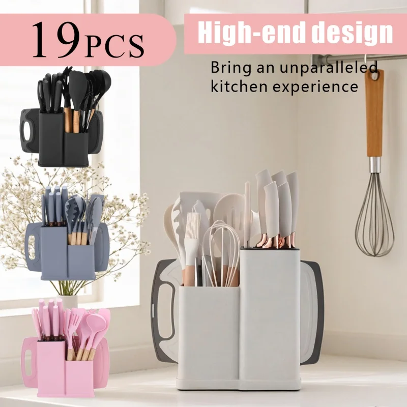 19 in 1 キッチンナイフ＆シリコン製調理器具セット、耐 - Kitchen Appliances Combo のレビューと価格