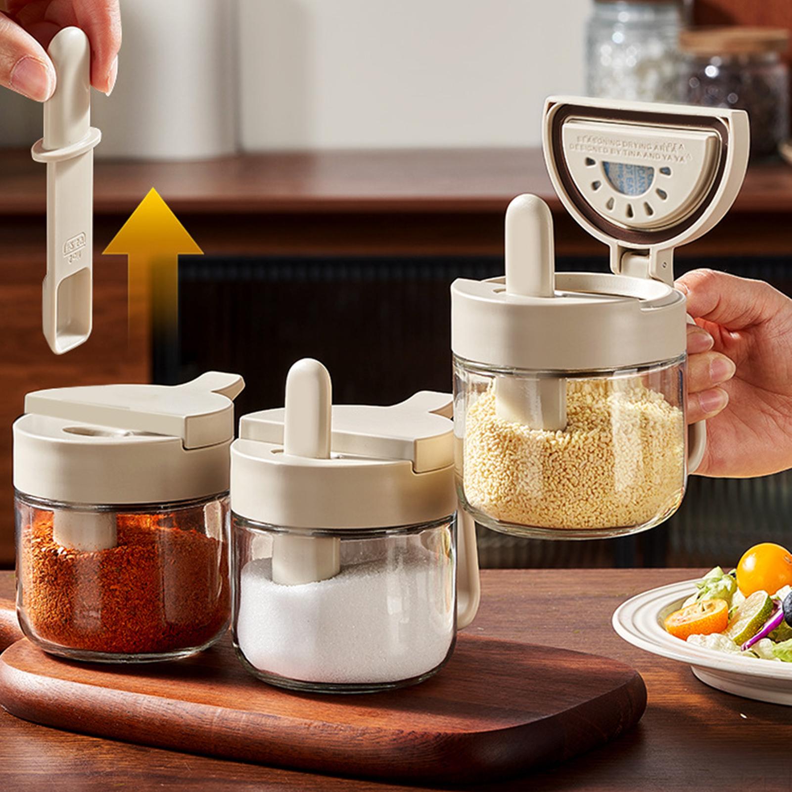 調味料入れ 漏れ防止塩入れ スプーン付き キッチン調味料入れ - Kitchen Appliances Organizer のレビューと価格
