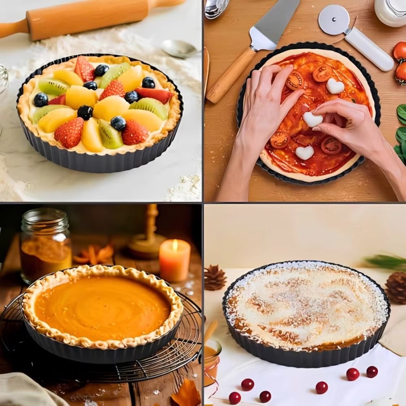 1個入り 取り外し可能な底面溝付きタルトパン ノンスティック - Kitchen Appliances For Baking のレビューと価格